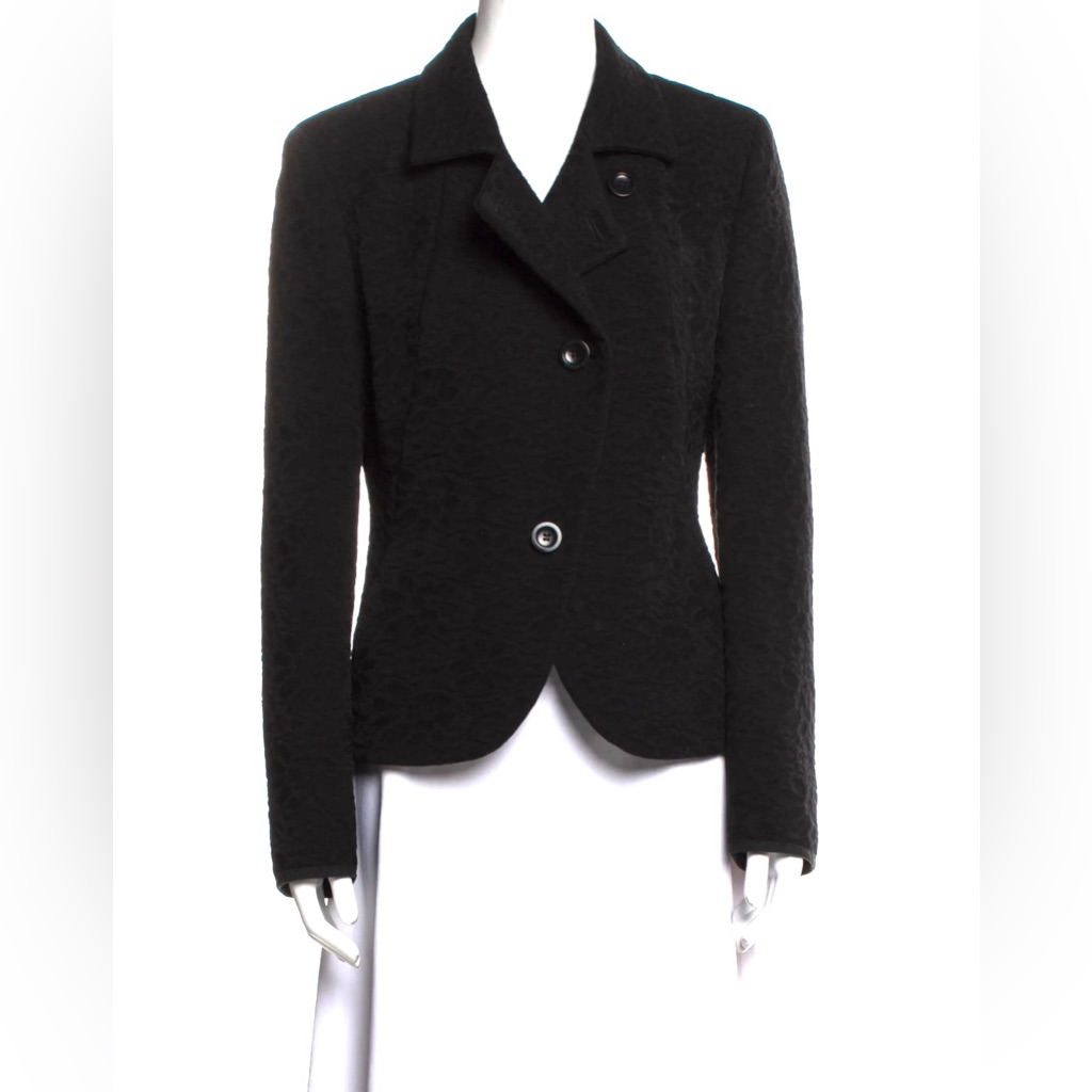 Maxmara Black Wool Women's Blazer Jacket